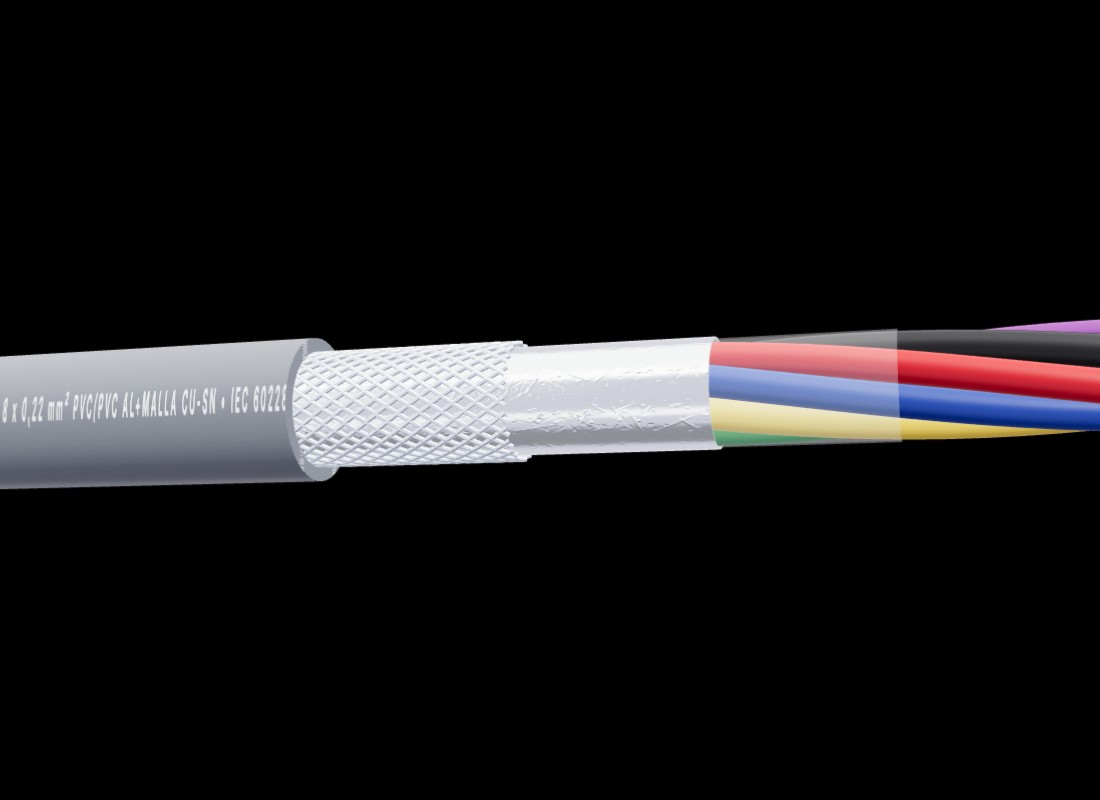 Cable multipolar blindado construido en el visor 3D de Conduplast