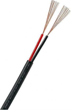 Cable 2 × 0.25 mm² · 8×Ø0.2 mm · PVC · Cubierta negra — Conduplast